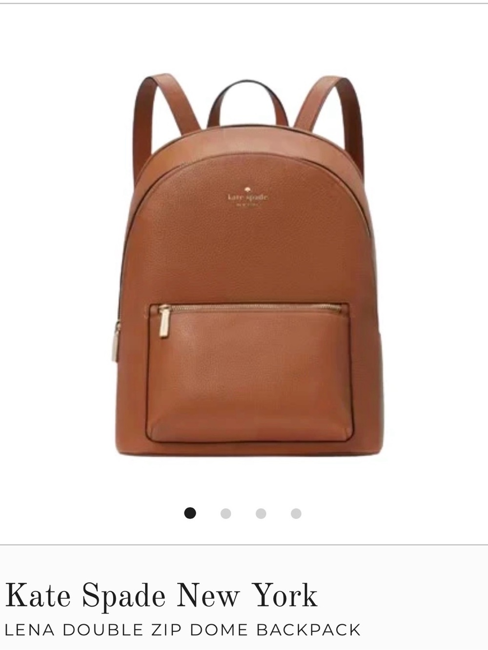 kate spade tan pebbled leather backpack with gold hardware